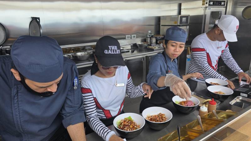 noodle bar in the galley
