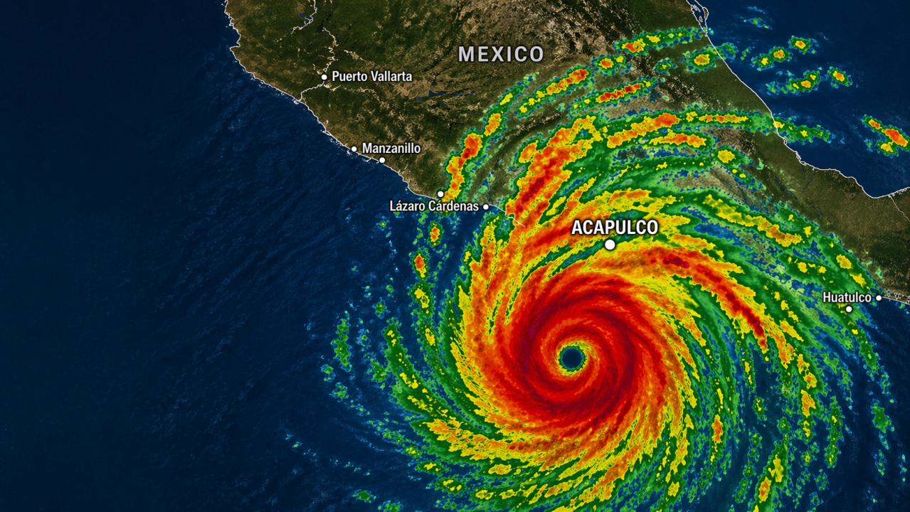 hurricane over mexican riviera pacific mexico