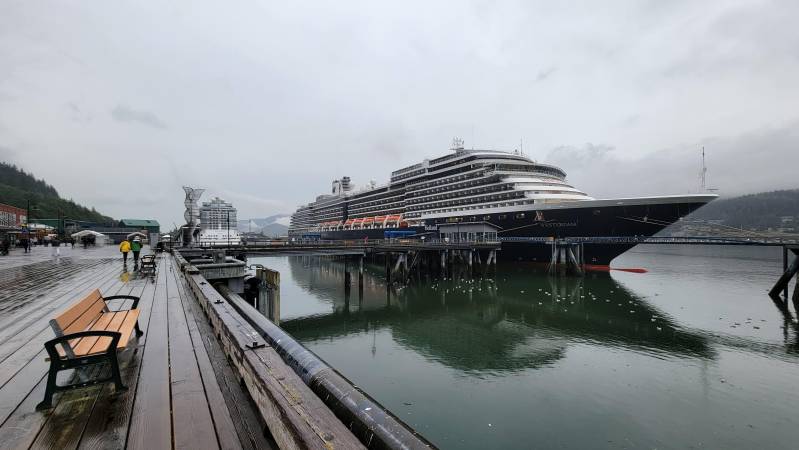 Holland America Line cruise ship in Juneau Alaska