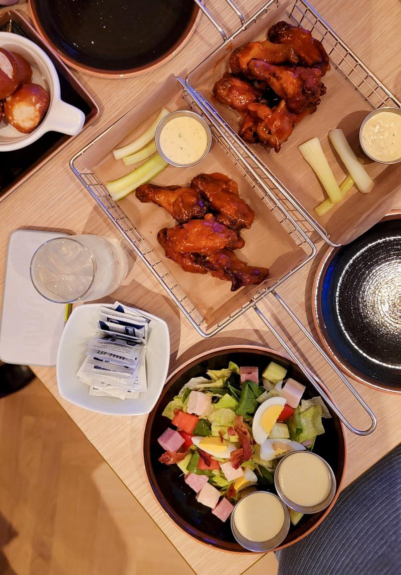 wings and salad at the local on norwegian encore