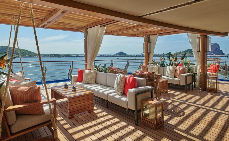 vidanta elegant relaxing on cruise ship deck in mexico