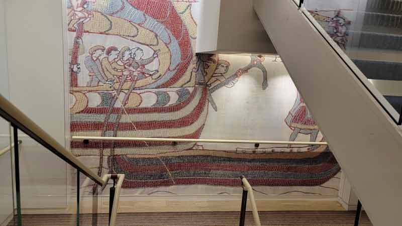 tapestry in stairwell on viking orion