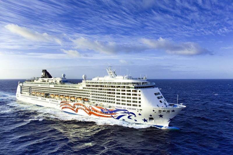 Pride of America Norwegian Cruise Lines cruise ship sailing in Hawaii