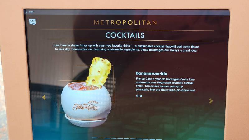 sail and sustain cocktails on norwegian cruise lines