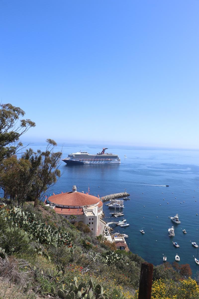 catalina island with carnival radiance cruise ship